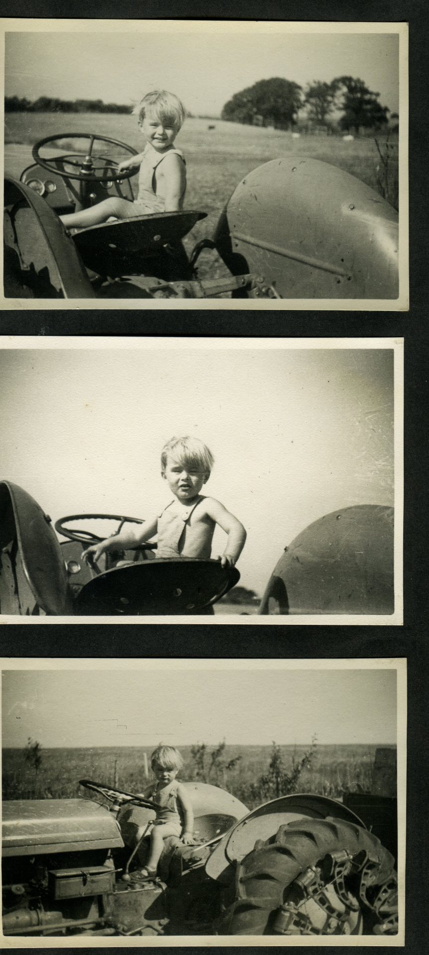 Mark Brayne in earlier years, on tractor...